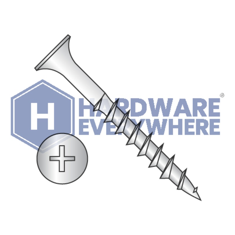 6 x 1 1/2 DECK SCREWS / Phillips / Bugle Head / 18-8 Stainless / Plain