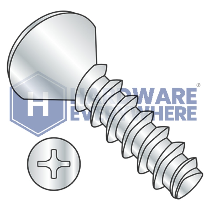 8-16 X 3/4 Thread Forming Screws / Phillips / Oval Head / Steel / Zinc / Plastite (Blunt Tip) Alternate 48-2