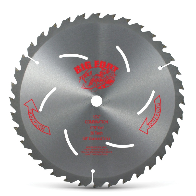 Big Foot Tools BL-102536T General-Purpose Saw Blade, 10-1/4 in Dia, 36 -Teeth, Best Grade, 5/8 in Arbor