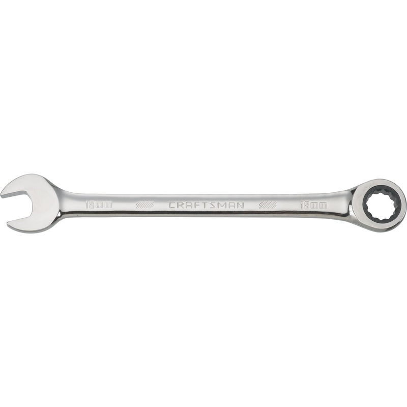 Craftsman CMMT42576 Ratcheting Wrench, 9.1 in OAL, Steel Head, Polished Chrome Head