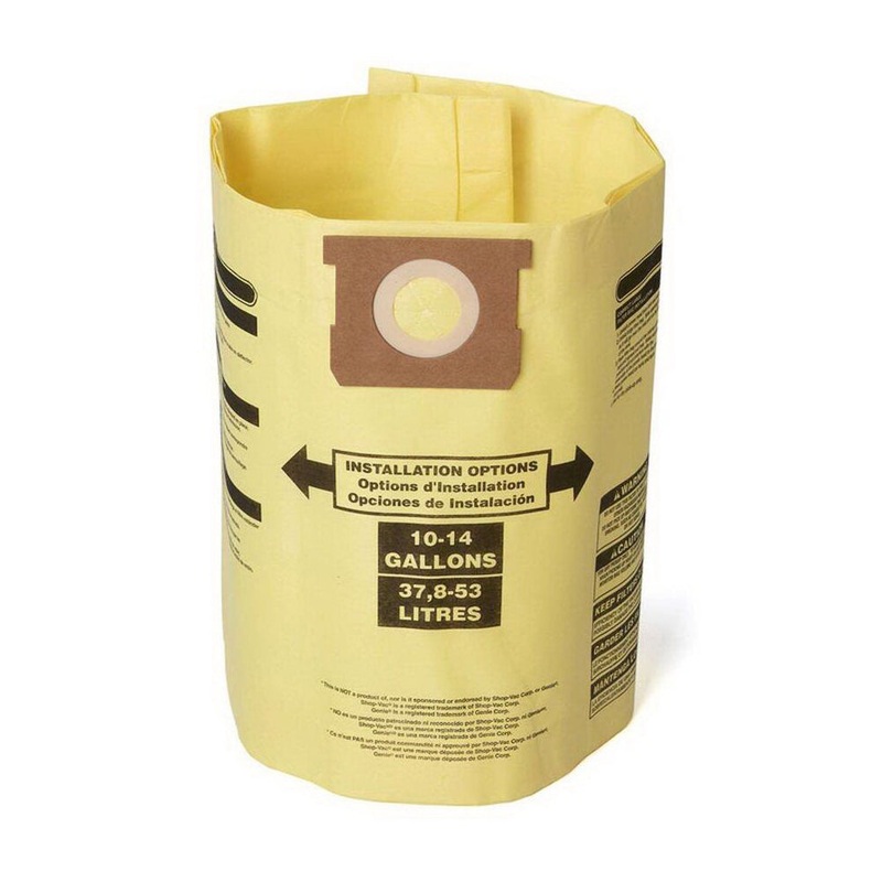 Craftsman CMXZVBE3877 Fine Dust Vacuum Dust Collection Bag, 10 to 14 gal Capacity, Disposable