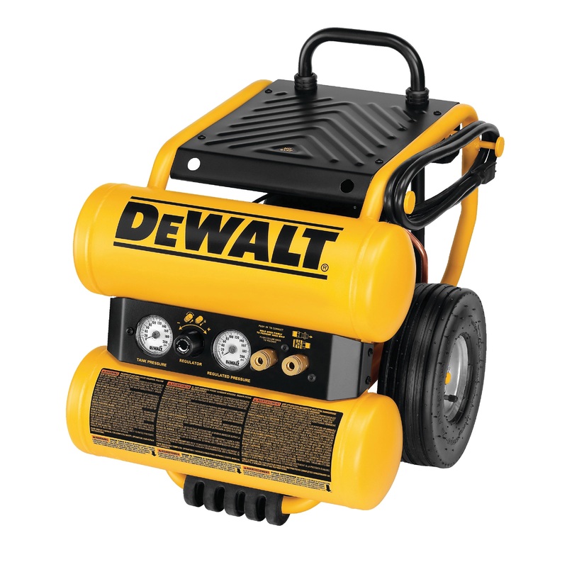 DeWALT GUARANTEED TOUGH D55154 Air Compressor With Panel, 4 gal Tank, 1.1 hp, 120 V, 125 psi
