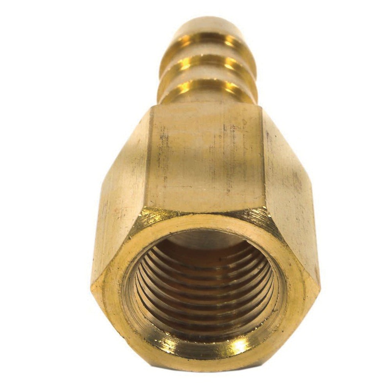 Forney 75358 Air Hose Fitting, 3/8 in Female NPT x 1/4 in Barb, Brass