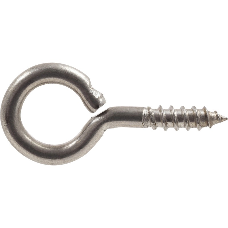HARDWARE ESSENTIALS 320986 Exterior Eye Screw, Imperial, 0.162 in Eye ID, 1-5/8 in L, Stainless Steel, Stainless Steel