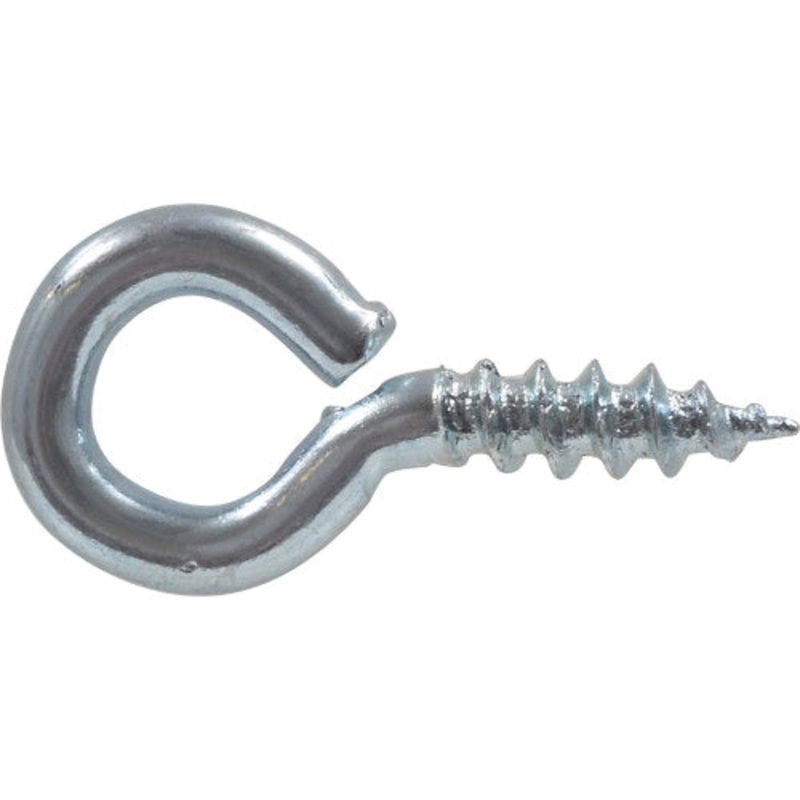 HARDWARE ESSENTIALS 851729 Eye Screw, Imperial, 0.135 in Eye ID, 1-1/4 in L, Hot Rolled Steel, Zinc-Plated