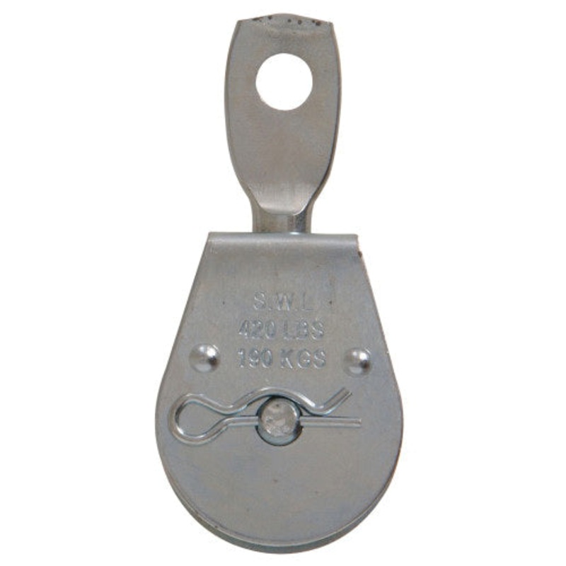 HARDWARE ESSENTIALS 852488 Single Sheave Swivel Eye Pulley, 420 lb Lifting, 1-1/2 in D Rope/Cable