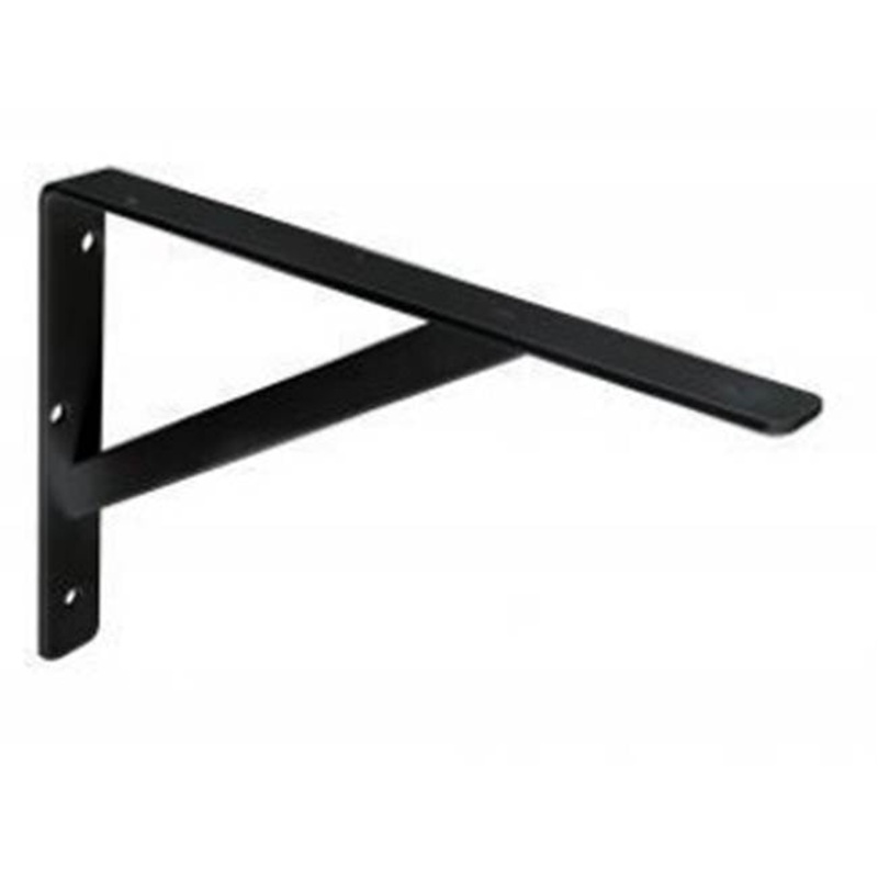 KV 208 Series 208 BLK 300 L-Bracket, 12 in L, 1-3/16 in W, 8 in H, Cold Rolled Steel, Black, Wall Mounting
