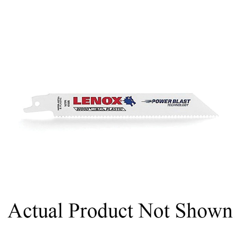 LENOX 20581S810R Reciprocating Saw Blade, 8 in L, 3/4 in W, 10 TPI, Bi-Metal Cutting Edge, Bi-Metal Blade