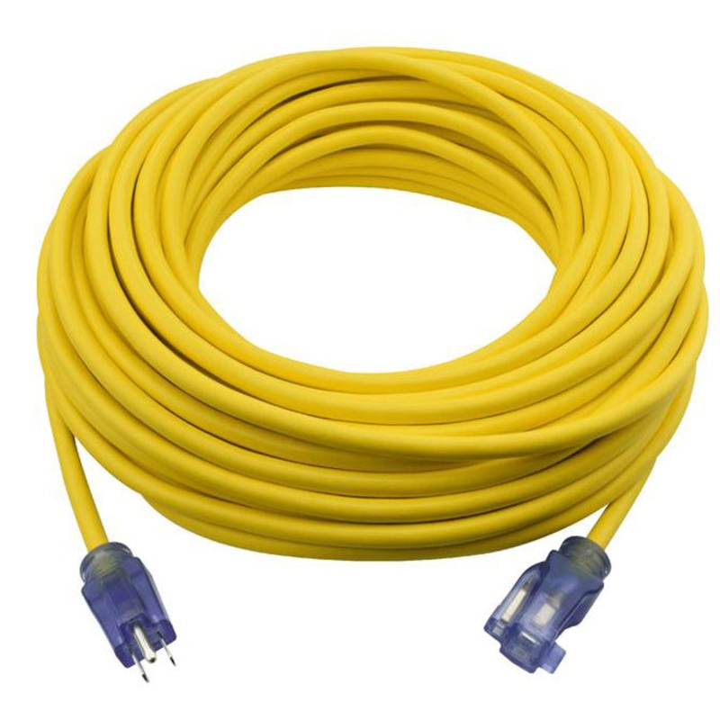 PRIME EC511835 Outdoor Extension Cord, 125 V, 3 -Conductor, 12 AWG Conductor, 100 ft L