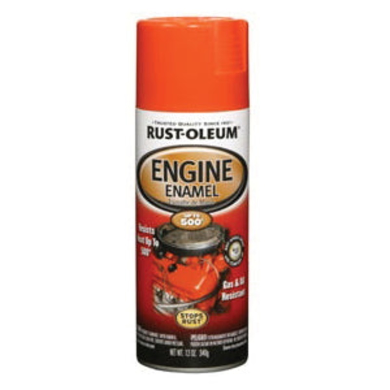 RUST-OLEUM 248941 Automotive Engine Spray Paint, Oil Base, High Gloss/Smooth, Chevy Orange, 504 g/L VOC, 12 oz