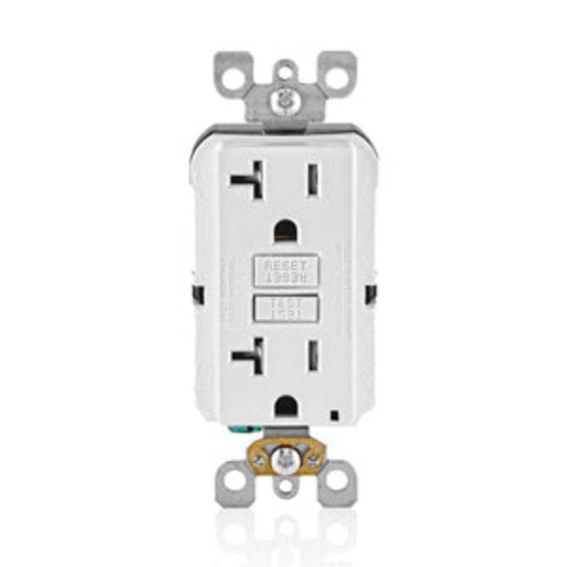 SmartlockPro GFTR2-KW Receptacle, 125 VAC, 20 A, 2 -Pole, 3 -Wire, White