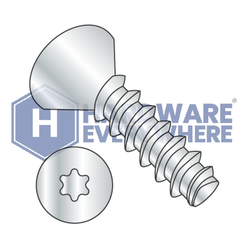 6-19 X 3/4 Thread Forming Screws / Torx / Flat Head / Steel / Zinc / Plastite (Blunt Tip) Alternate 48-2