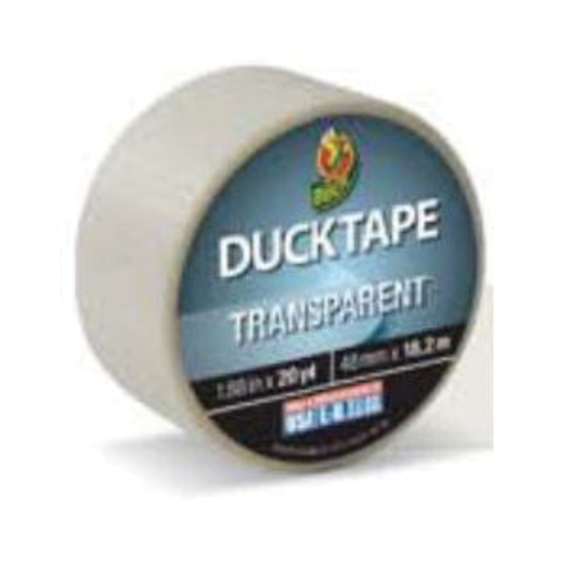 DUCK 241380 Duct Tape, 1.88 in W, 20 yd L, Transparent Clear