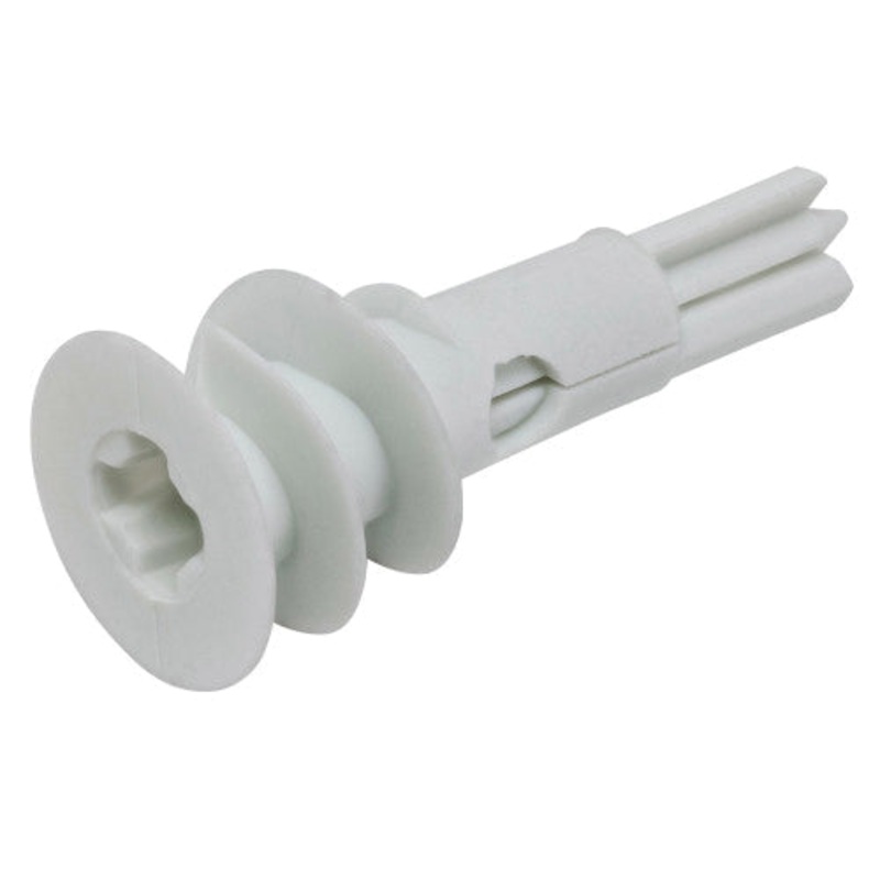 HILLMAN 41409 Self-Drilling Drywall Anchor, #8, Nylon/Plastic, White, Pan Head