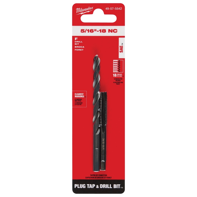 Milwaukee 49-57-5542 Plug Tap and Drill Bit Set, Plug Tap Chamfer