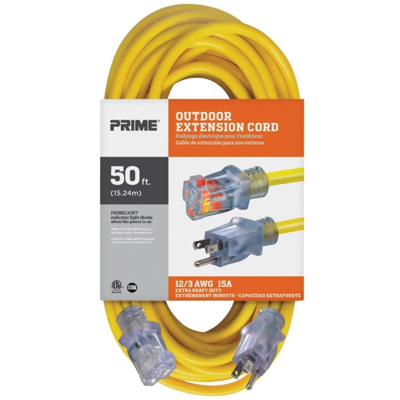 PRIME EC511830 Outdoor Extension Cord With Primelight Power Indicator Light, 125 V, 3 -Conductor, SJTW Conductor