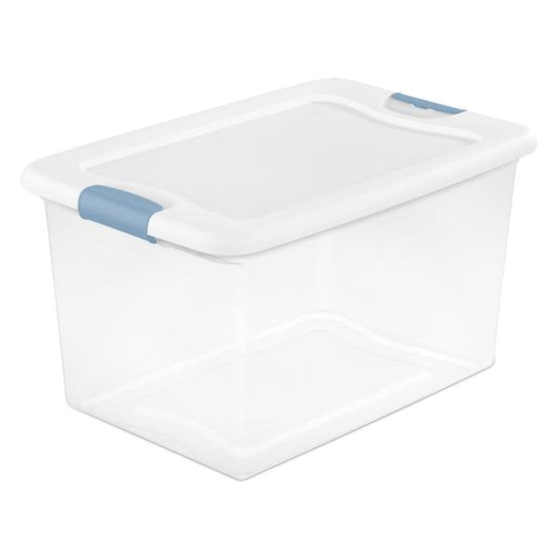 Sterilite 14978006 Latching Box, 64 qt Capacity, 23-3/4 in L, 16 in W, 13-1/2 in H, White