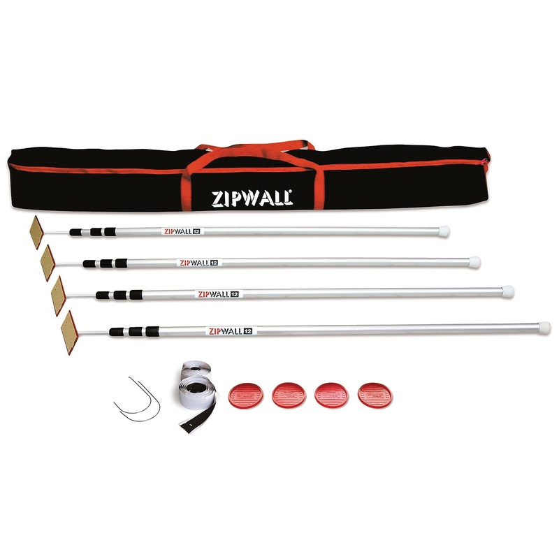 ZIPWALL ZipWall 12 SLP4 Spring Loaded Pole, Aluminum, For Use With: ZipWall Dust Barrier Systems