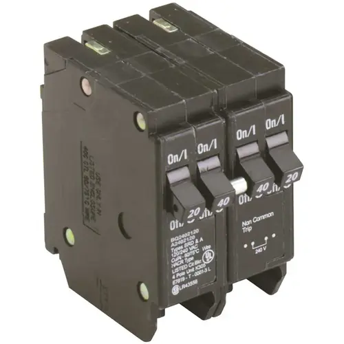 Eaton BQ2402120 BR 1-40 Amp 2 Pole and 2-20 Amp 1 Pole BQ (Independent Trip) Quad Circuit Breaker Black