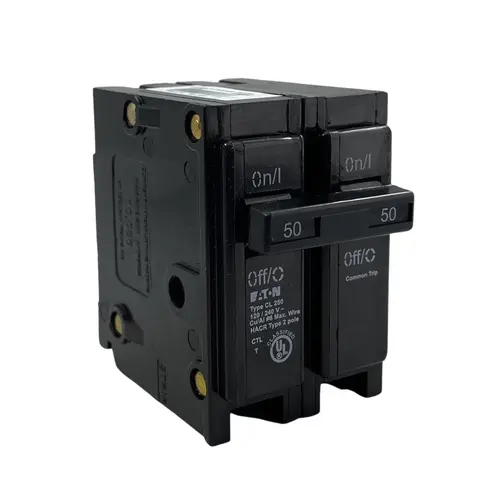 Eaton CL250 Circuit Breaker, Type CL, 50 A, 2 -Pole, 120/240 V, Common Trip, Plug Mounting