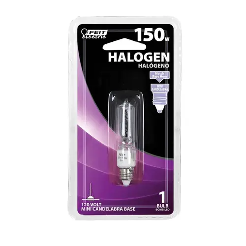 Feit Electric BPQ150/CL/MC/RP Halogen Bulb 150 W T4 Decorative 2200 lm Bright White Clear