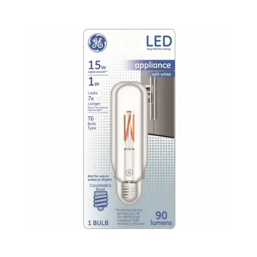 GE Lighting 13404 LED Appliance Light Bulb, Candelabra Base, 7-Watt Replaces 15-Watts