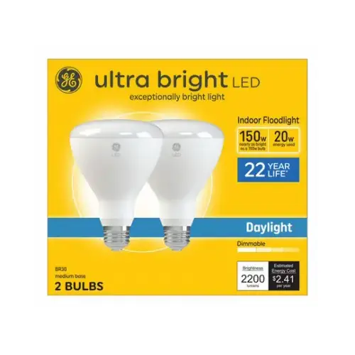 GE Lighting 93130932 LED Indoor Flood Light Bulb, Frosted, 2200 Lumens, 24-Watts