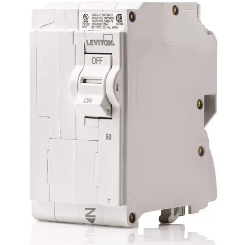 Leviton R00-LB260-0TR 60 Amp 2-Pole Plug-On Standard Branch Circuit Breaker 120/240 VAC
