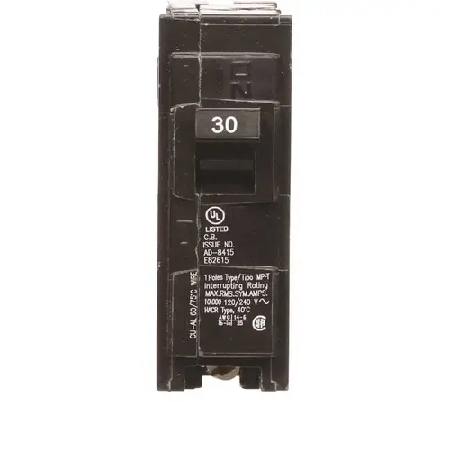 Siemens MP130 30 Amp Single-Pole Type MP Circuit Breaker Black