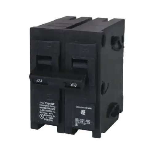 Siemens Q240 Circuit Breaker, Mini, 40 A, 2 -Pole, 120/240 V, Fixed Trip, Plug Mounting Black
