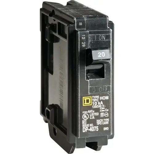 Square D HOM120C Homeline 20A Single-Pole Standard Trip Circuit Breaker