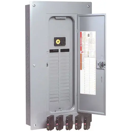 Square D QO32M100PCVP QO 100 Amp 32-Space 32-Circuit Indoor Main Breaker Plug-On Neutral Load Center with Cover Value Pack