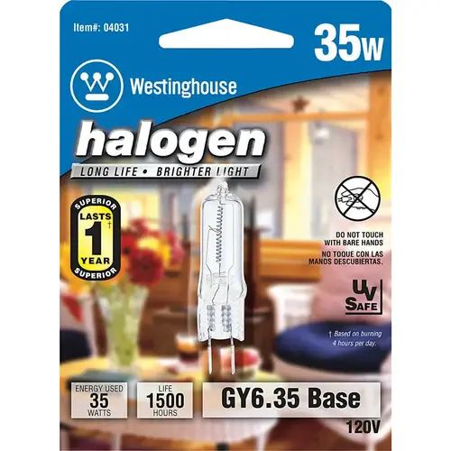 Westinghouse 04031 Halogen Bulb 35 W T4 Decorative 380 lm White Clear