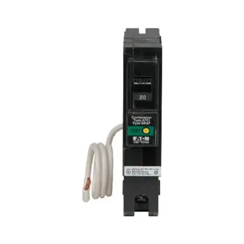 Eaton BRN115AF Circuit Breaker, Type BR, 15 A, 1 -Pole, 120/240 V, Instantaneous, Long Time Trip, Pigtail Mounting