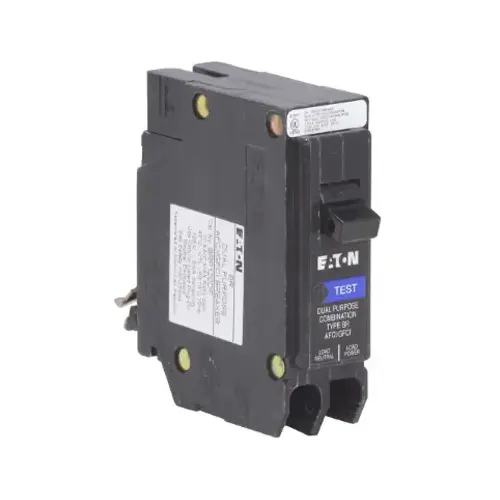 Eaton BRP115DF Circuit Breaker, AFCI, BR, GFCI, 15 A, 1 -Pole, 120 VAC, Plug Mounting