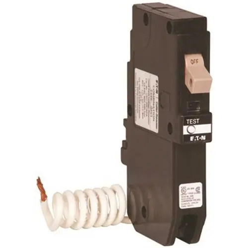 Eaton CHFGFT115 CH 15 Amp 1-Pole Self Test Ground Fault Circuit Breaker with Trip Flag Black