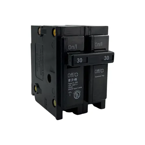 Eaton CL230 Circuit Breaker, Type CL, 30 A, 2 -Pole, 120/240 V, Common Trip, Plug Mounting