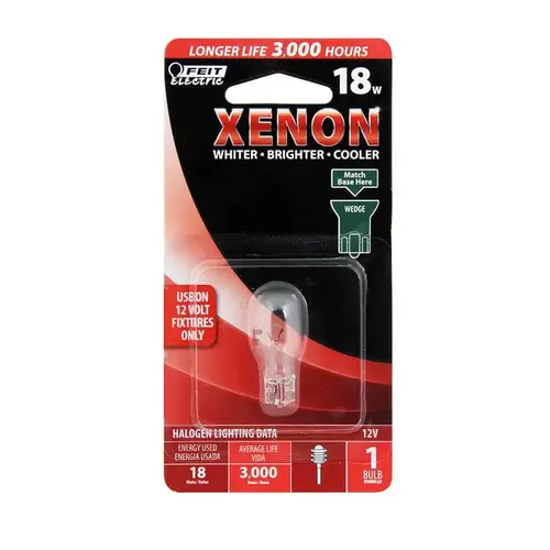 Feit Electric BP18XN-12/RP Halogen Xenon Bulb 18 W T5 Specialty 264 lm Bright White Clear