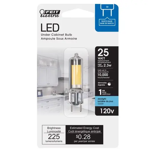 Feit Electric BP25G8/850/LED LED Bulb LED T4 G8 Daylight 25 Watt Equivalence Daylight