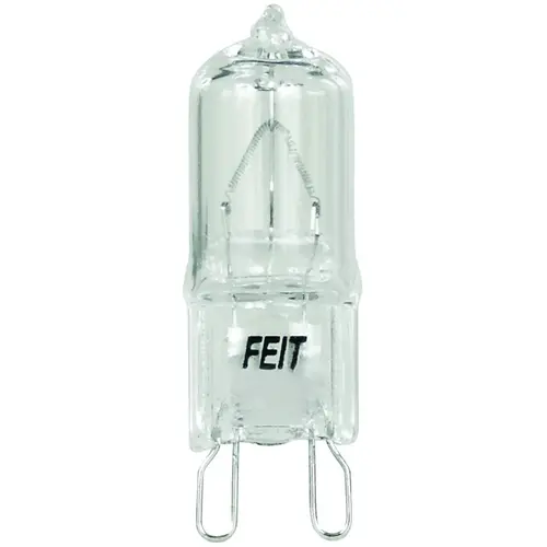 Feit Electric BPQ40/G9/CAN Halogen Bulb, 40 W, G9 Lamp Base, JCD T3 Lamp, 3000 K Color Temp, 2000 hr Average Life Clear
