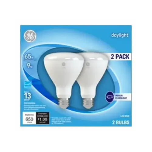 GE 41003 LED Bulb BR30 E26 (Medium) Daylight 65 W Frosted Pair