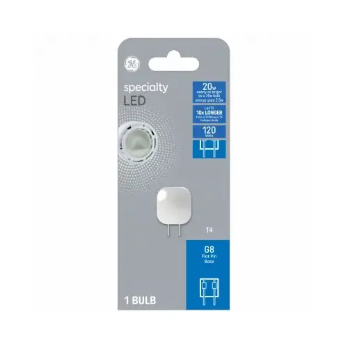 GE Lighting 93129078 Specialty LED Bulb, T4 Flat Pin Base, 2.5 Watts