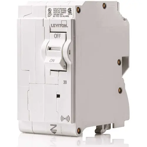 Leviton R05-LB230-0SR Standard 2-Pole 30 Amp 120-Volt/240-Volt 10kA Interrupt Rating Smart Branch Circuit Breaker