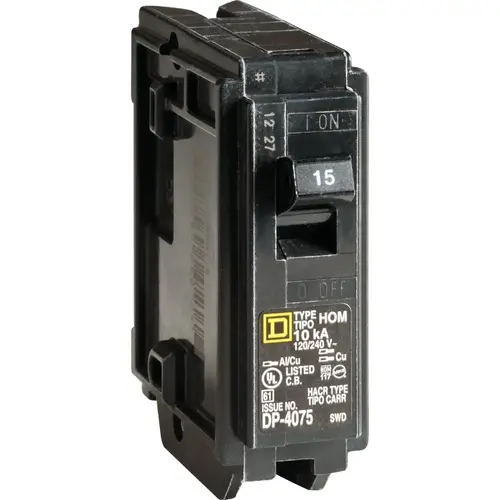 Square D HOM115C Homeline 15A Single-Pole Standard Trip Circuit Breaker