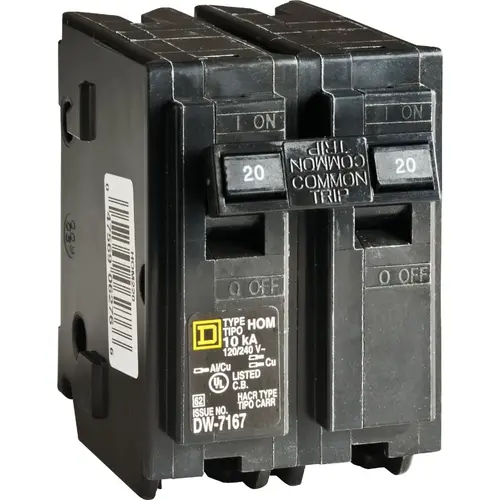 Square D HOM220C Homeline 20A Double-Pole Standard Trip Circuit Breaker