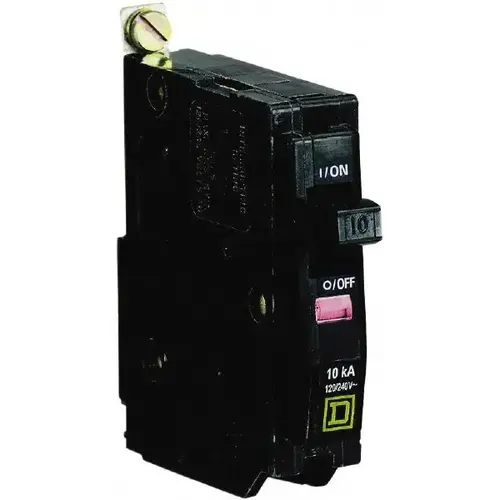 Square D QOB110 10 Amp, 240 VAC, 1 Pole, Bolt On Miniature Circuit Breaker