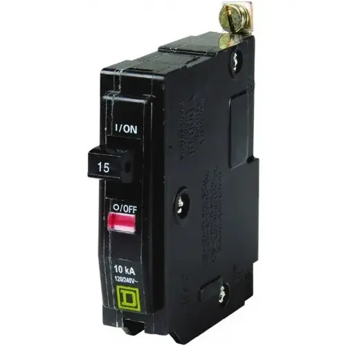 Square D QOB115 15 Amp, 240 VAC, 1 Pole, Bolt On Miniature Circuit Breaker