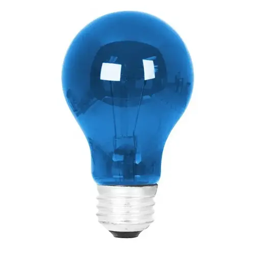 Feit Electric 25A/TB/RP Incandescent Lamp, 25 W, A19 Lamp, Medium E26 Lamp Base, Blue Light, 2000 hr Average Life