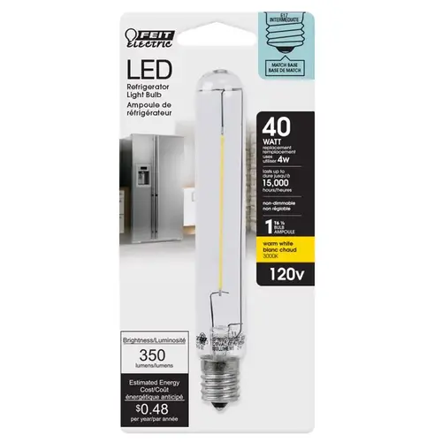 Feit Electric BP40T61/2SULED LED Bulb T6.5 E17 (Intermediate) Warm White 40 W Clear