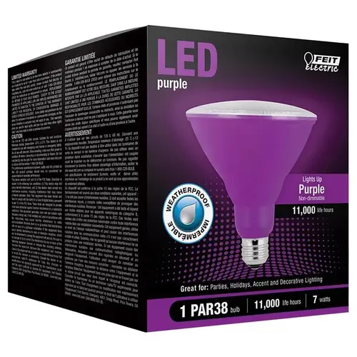 Feit Electric PAR38/P10KLEDBX-XCP4 LED Bulb PAR 38 E26 (Medium) Purple 90 Watt Equivalence Clear - pack of 4